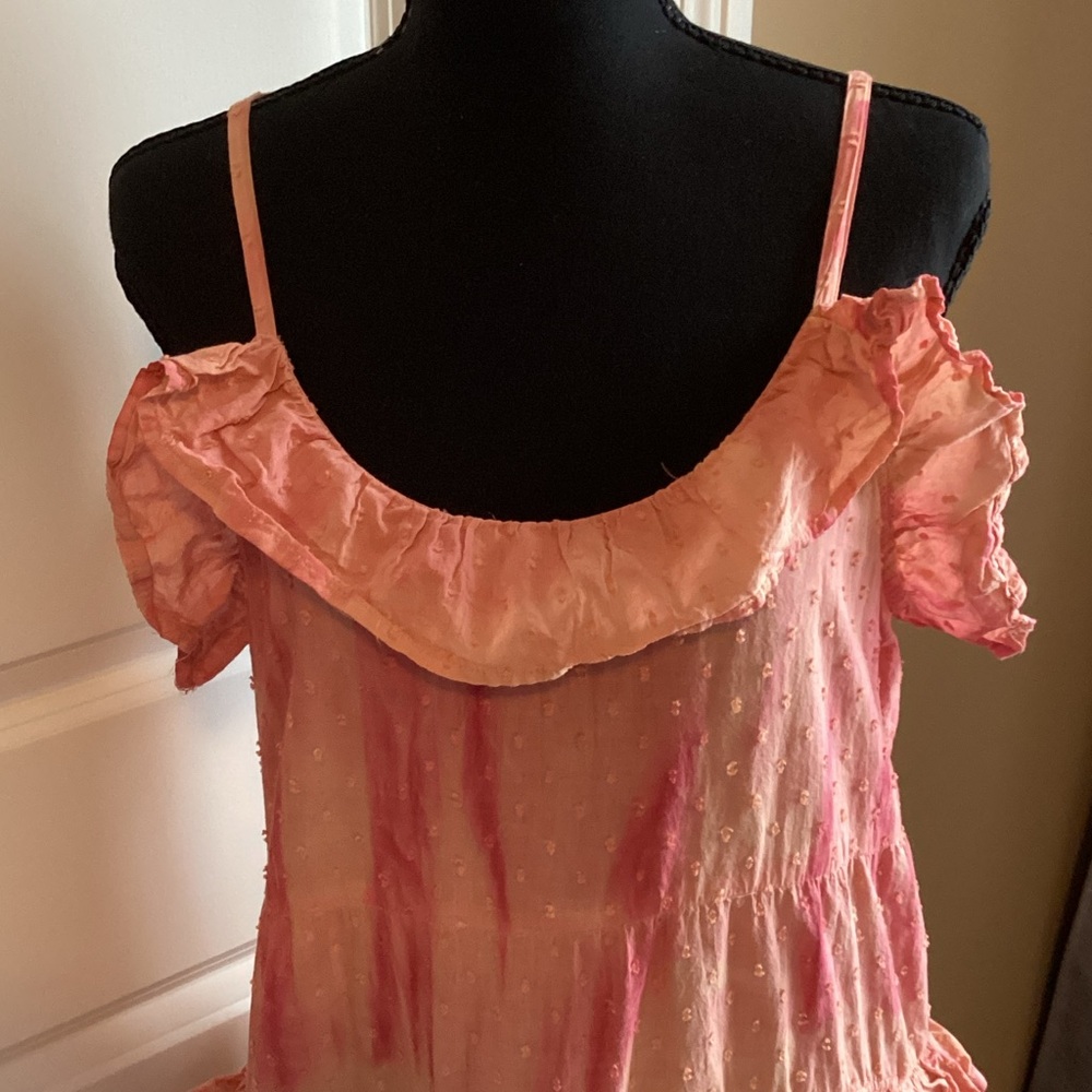 Pink Ruffled Maxi Dress - Picture 2 of 7